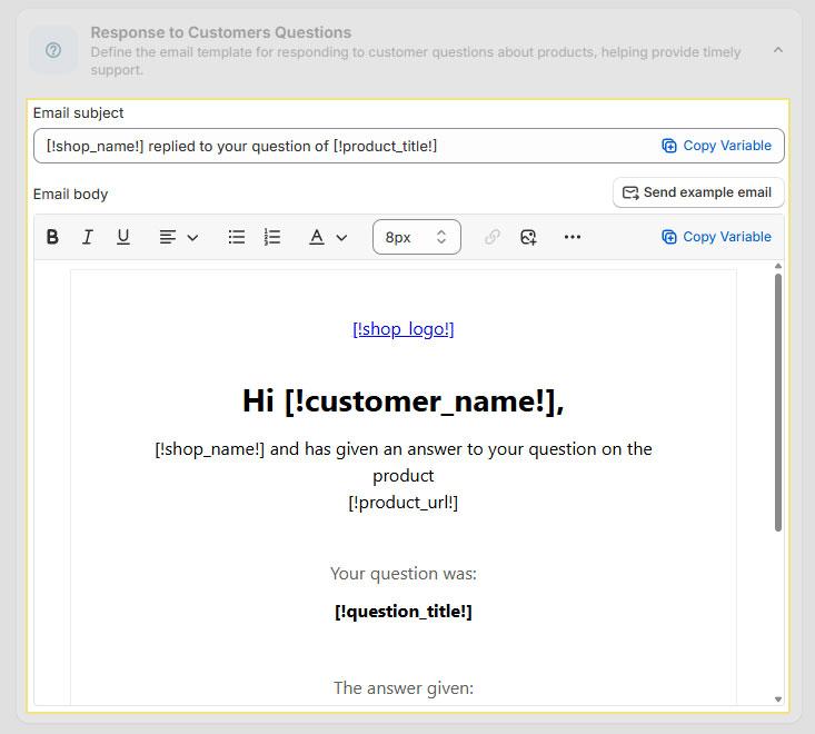 Response to Customer Question Email