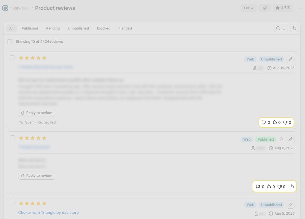 Handle Flagged Reviews