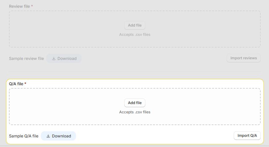 QA import section