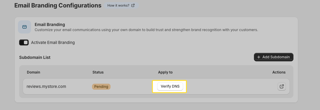 verify DNS