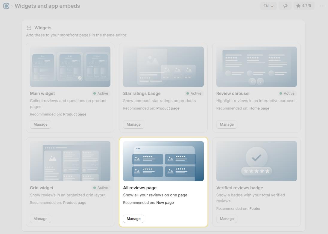 All Reviews Page