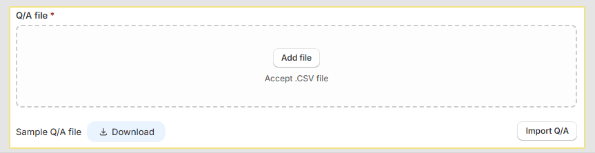 Upload custom CSV to import Q&A