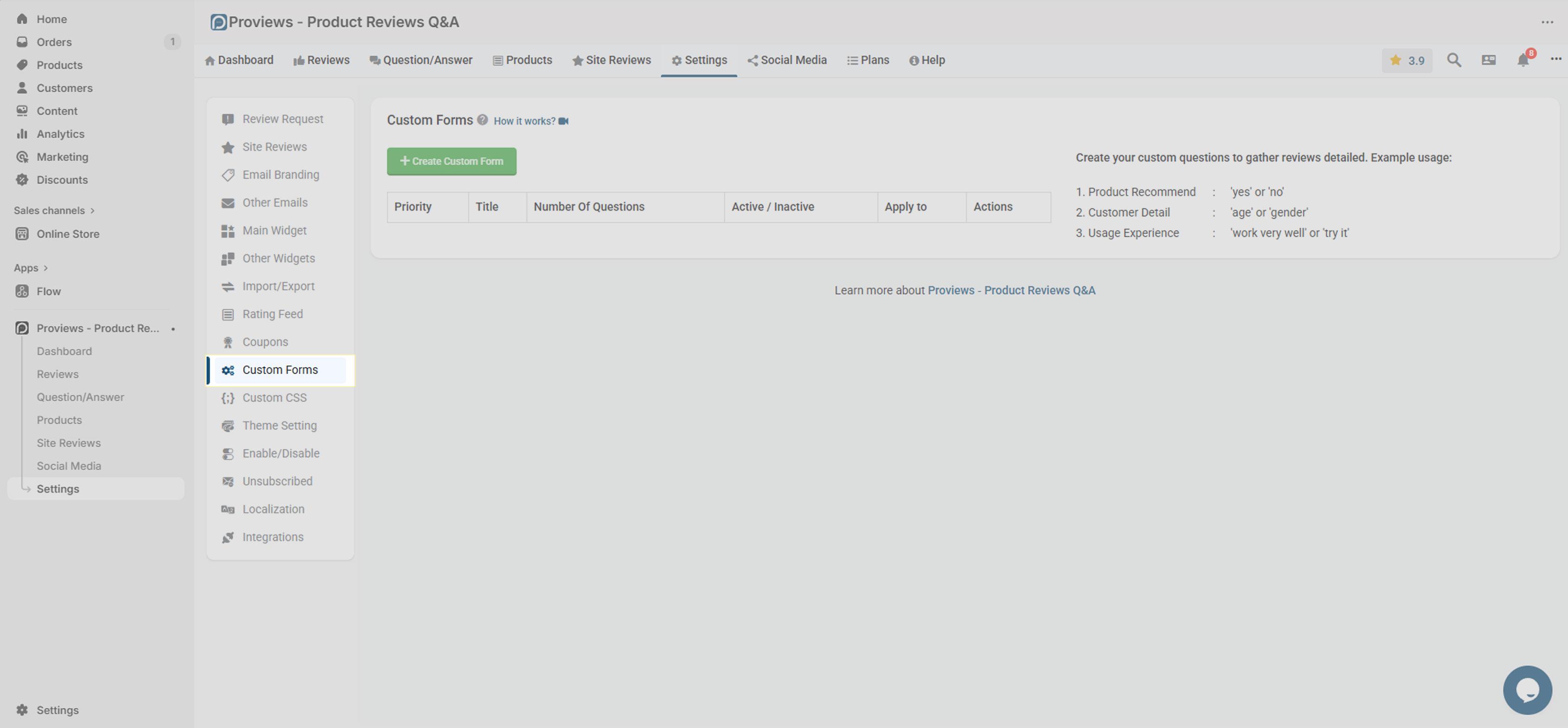 Configure Custom Forms