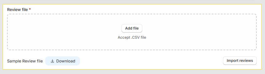 Upload custom CSV to import product reviews