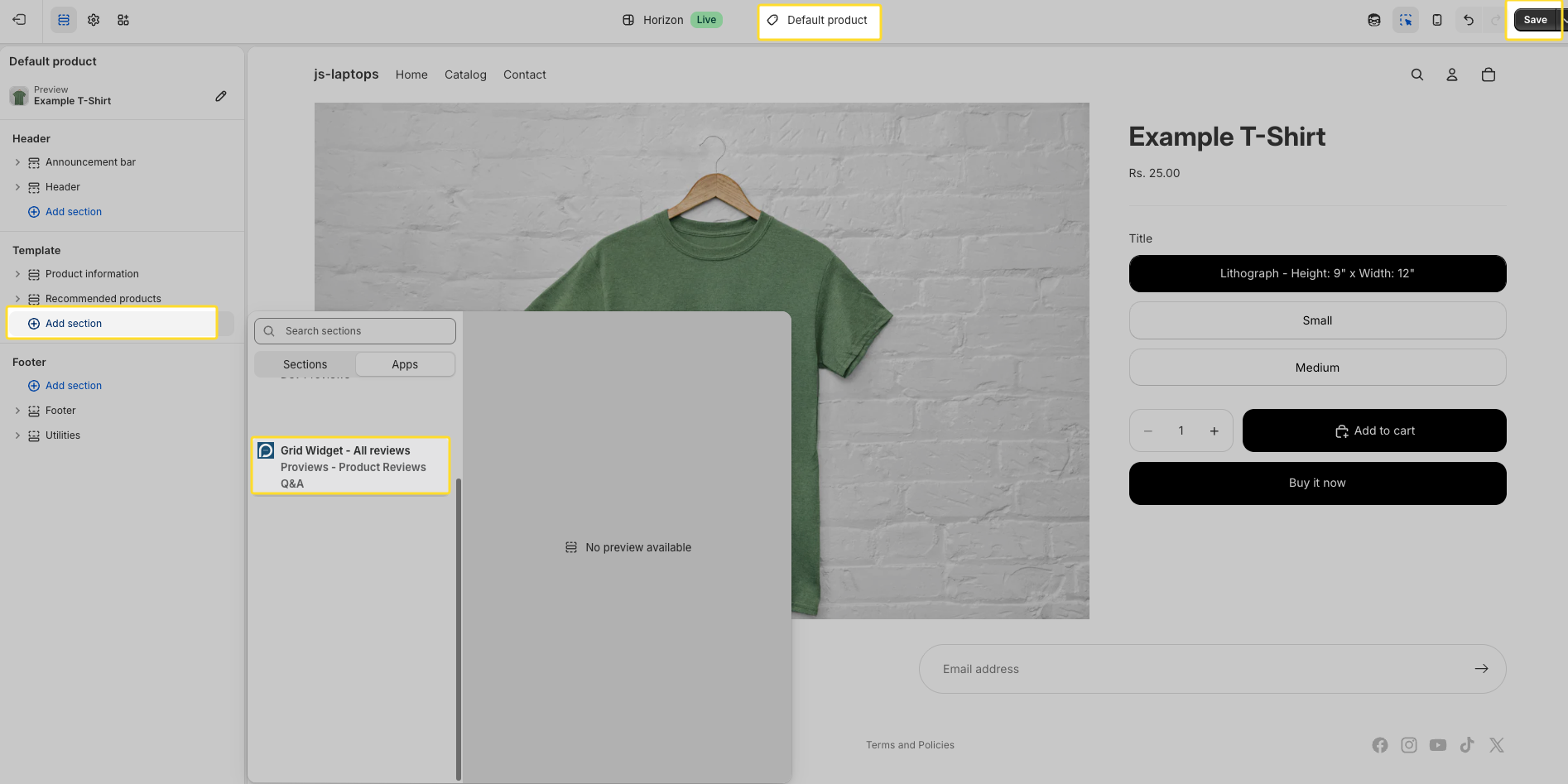 Select the grid widget for all product reviews