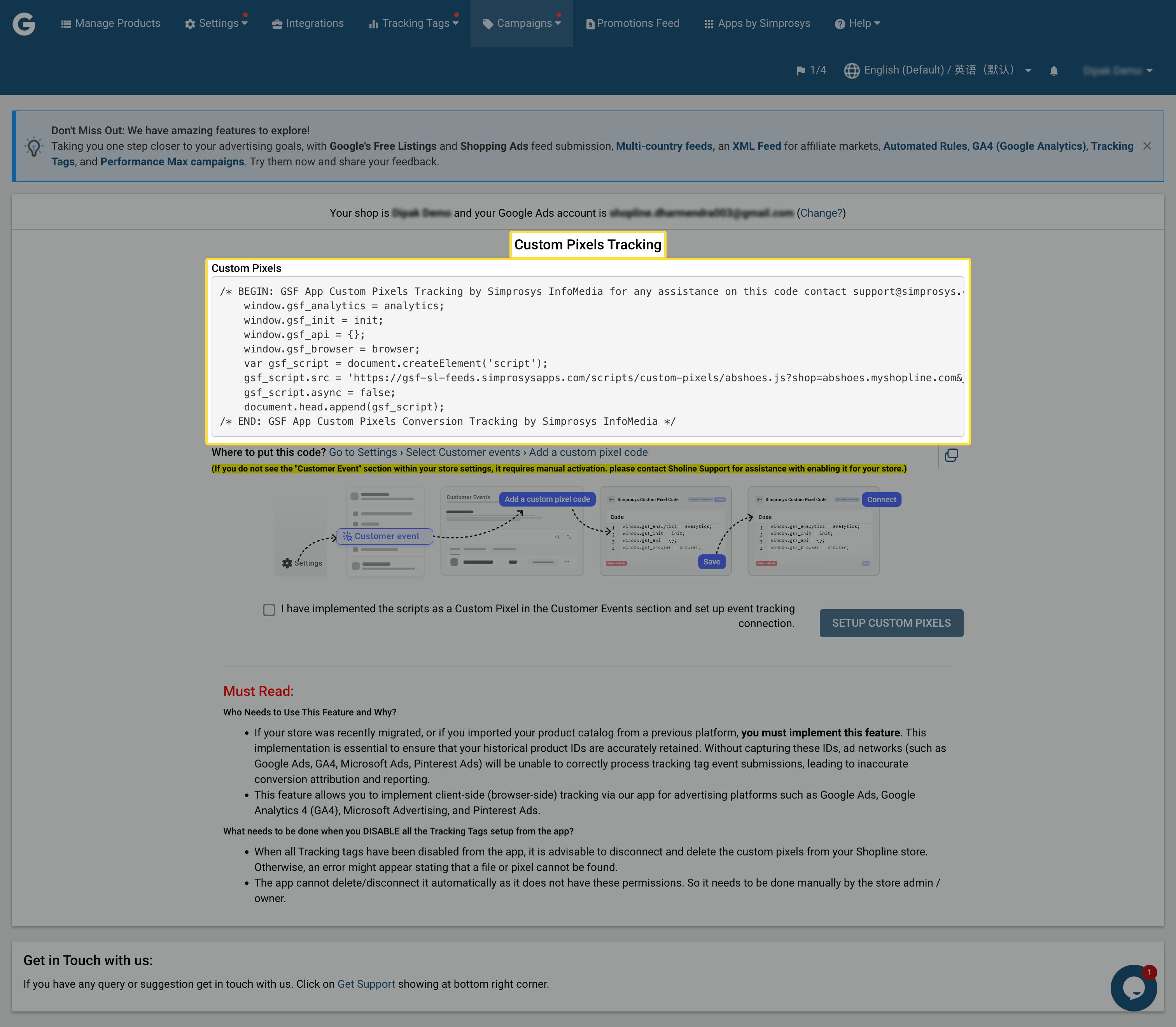 Custom Pixels Tracking