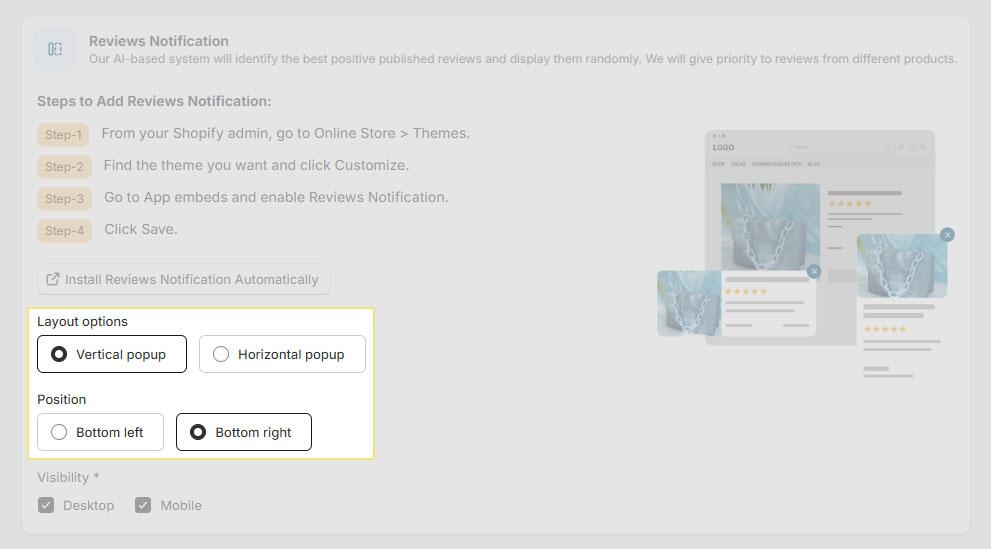 Customize layout and positioning