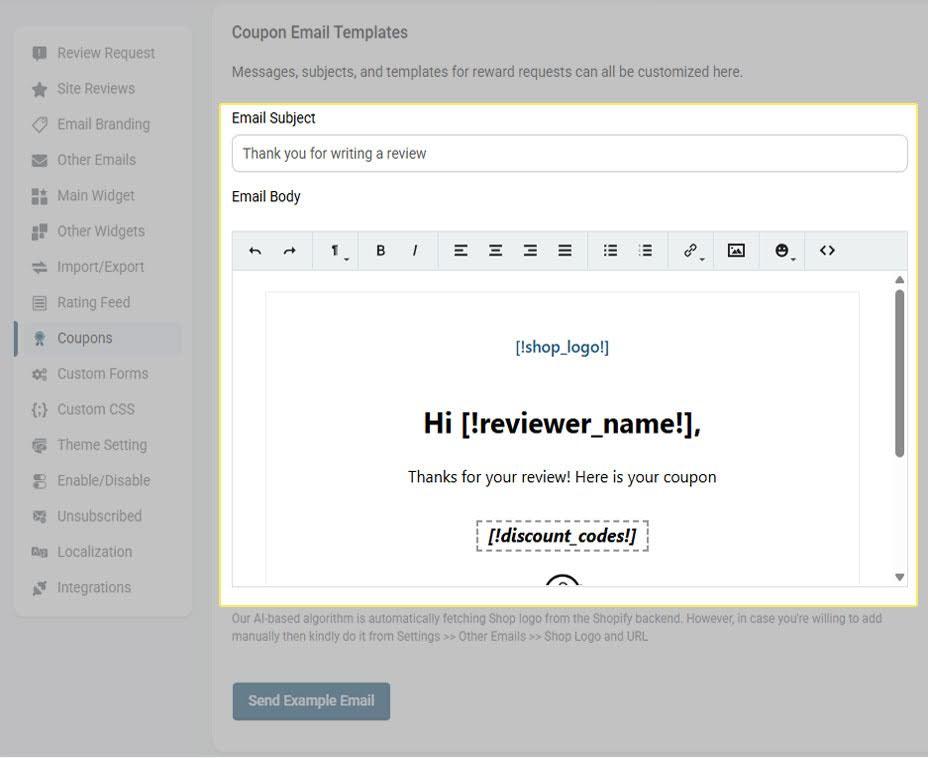 Proviews Review Request Link Email Template