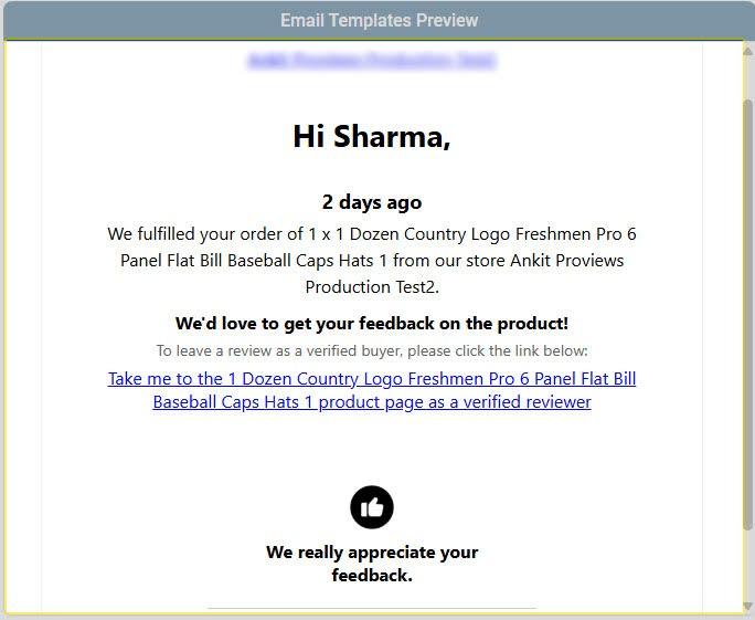 Proviews Review Request Link Email Template