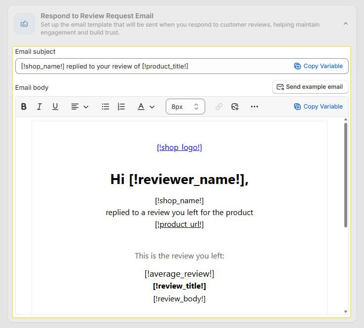 Review Response Notification Email Template