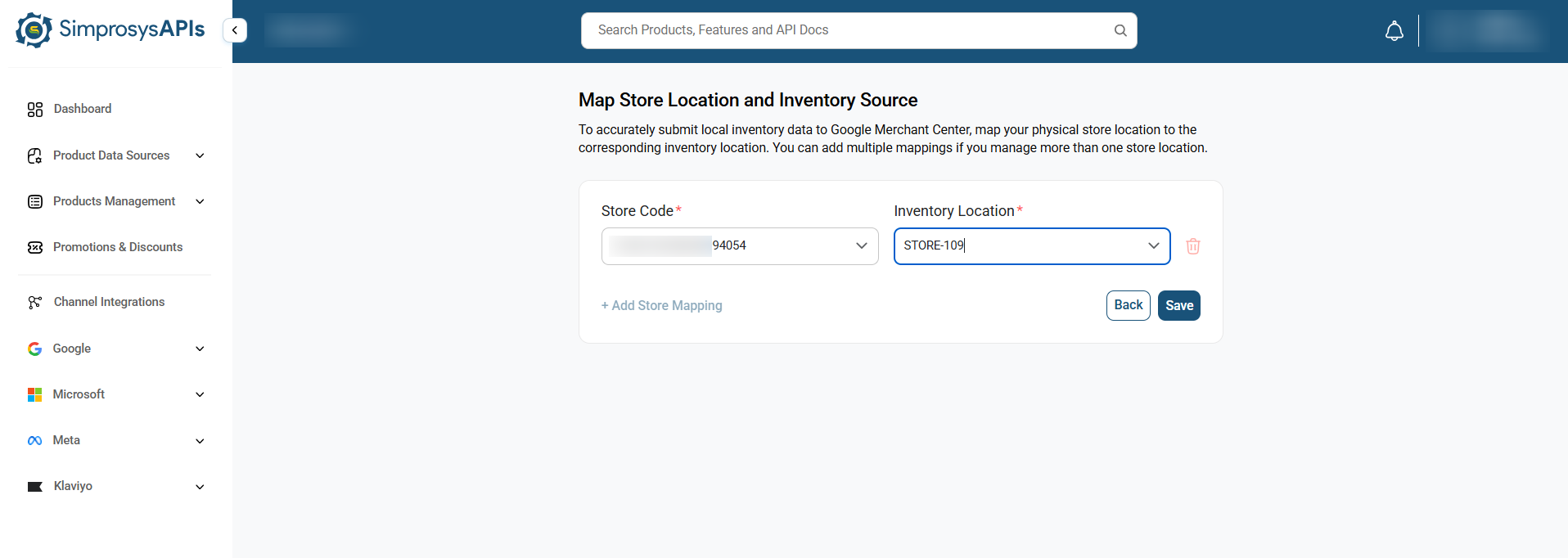 Map your physical Store Code to its corresponding Inventory Location