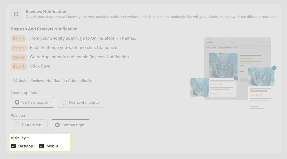 Manage visibility settings