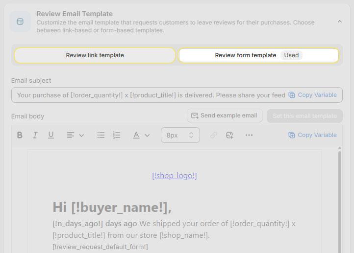 review email template