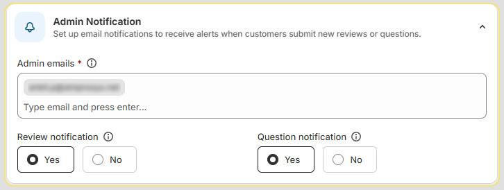 admin notification