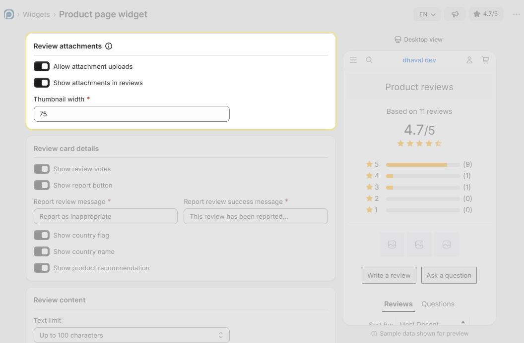 Review Attachments option activated