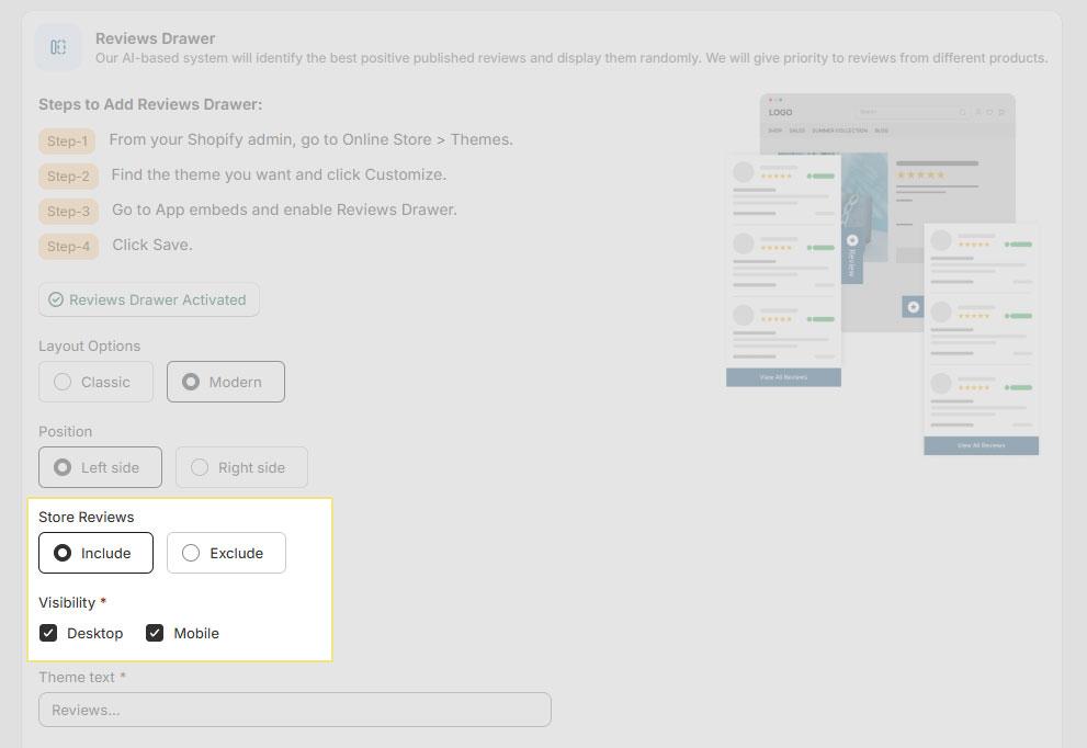 Adjust content and visibility