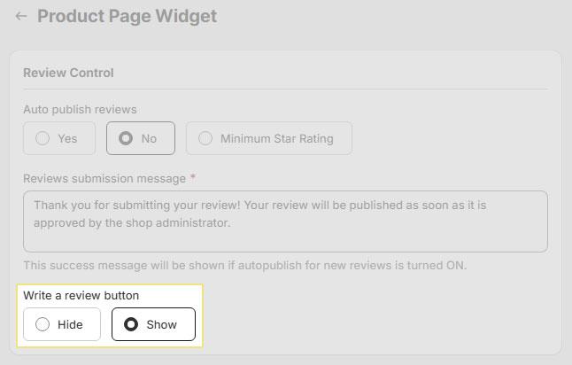 Write a Review Button