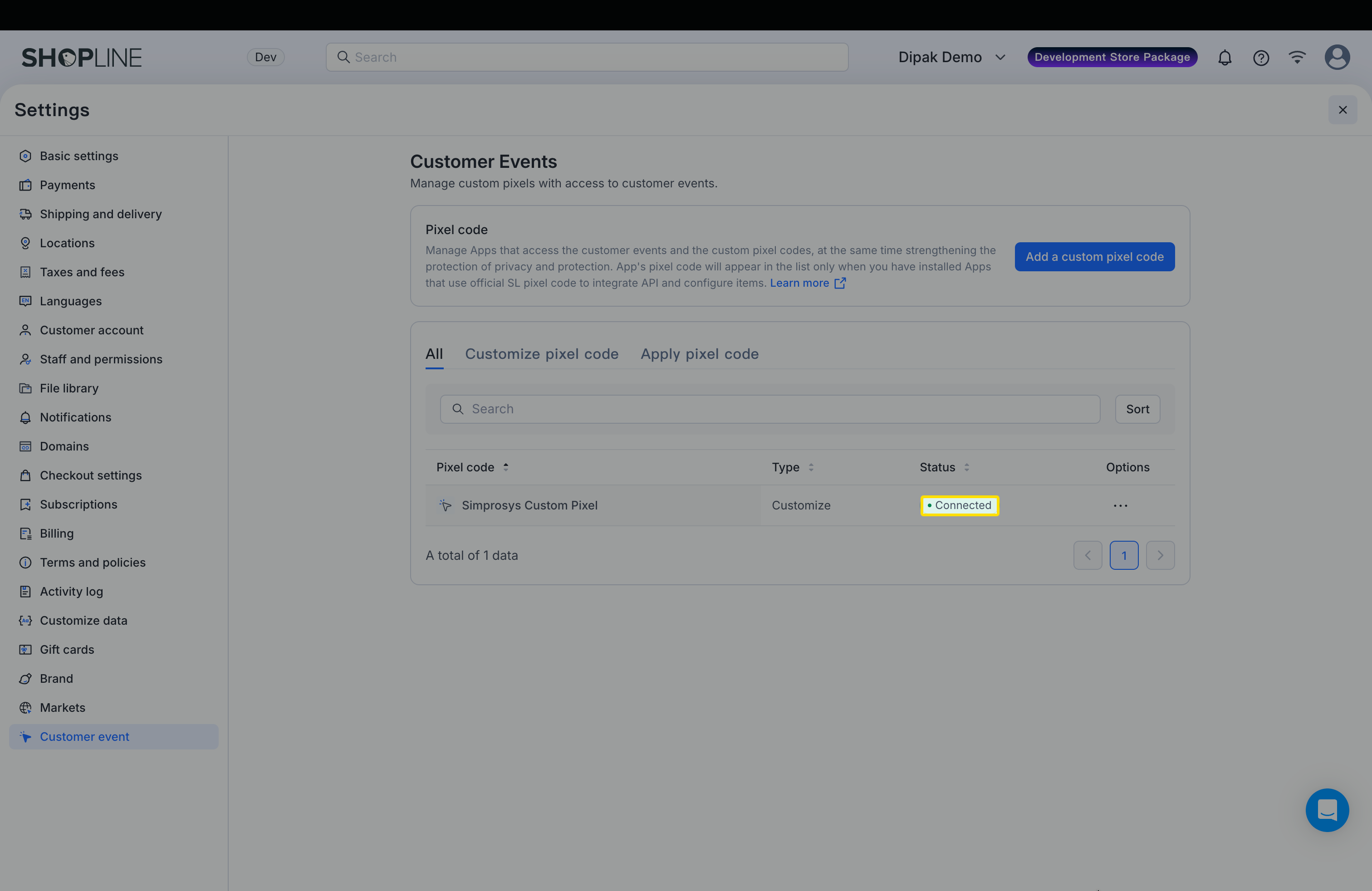 Connected Custom Pixel