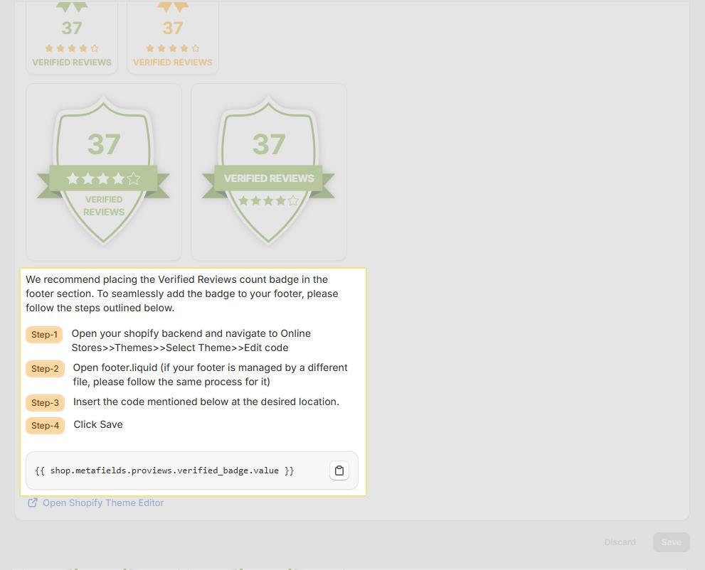 Copy the verified badge code