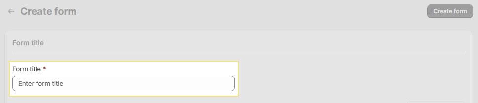 Create custom form settings