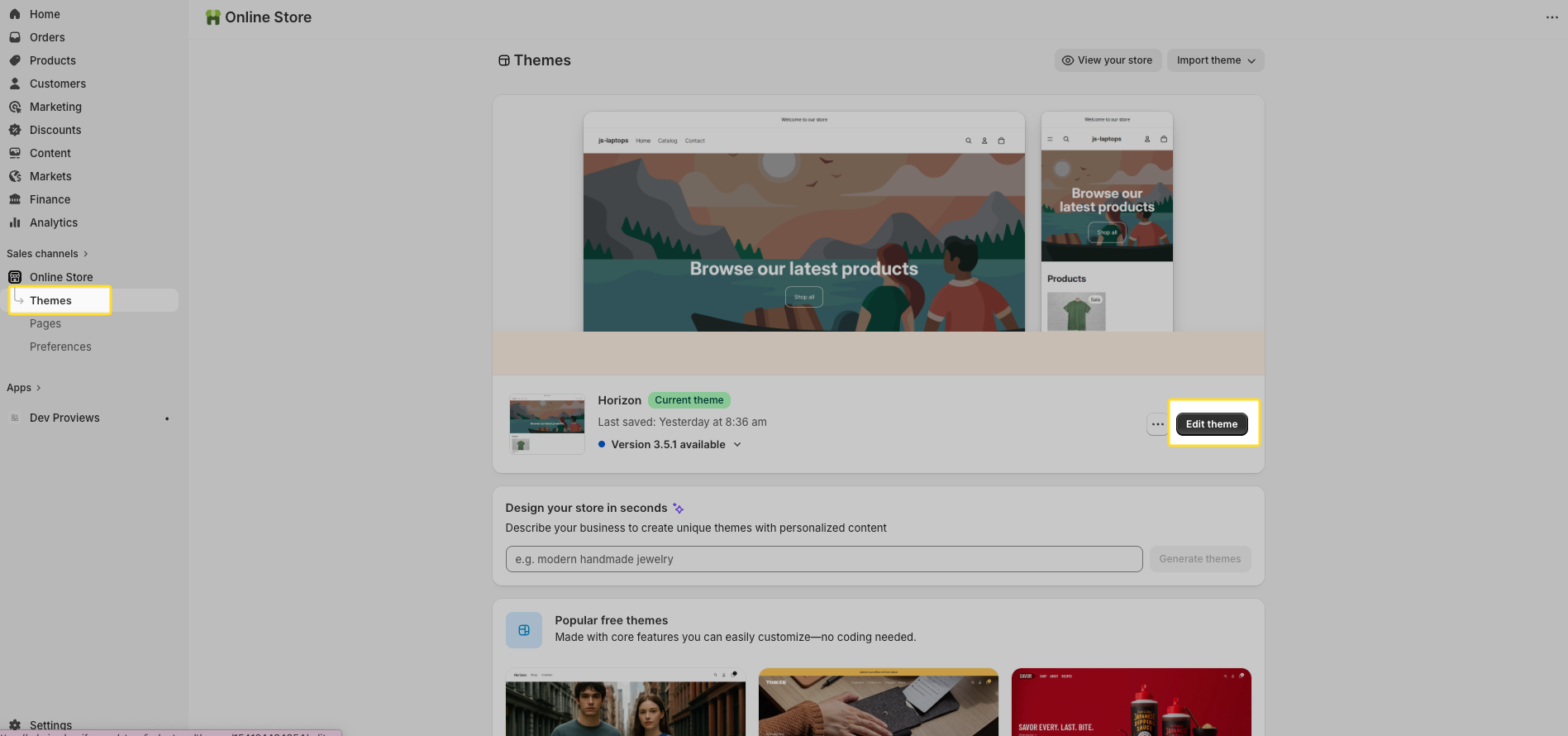 Go to the online store