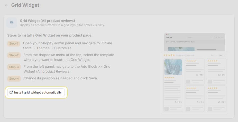 Enable automatic grid widget installation