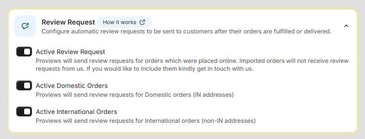 Review Request section