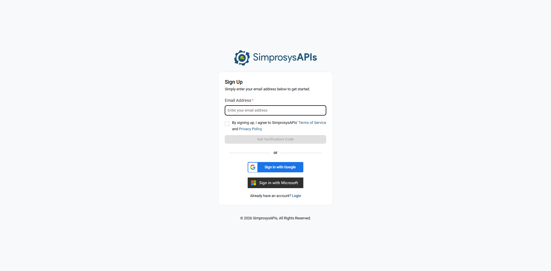Sign up with your email address